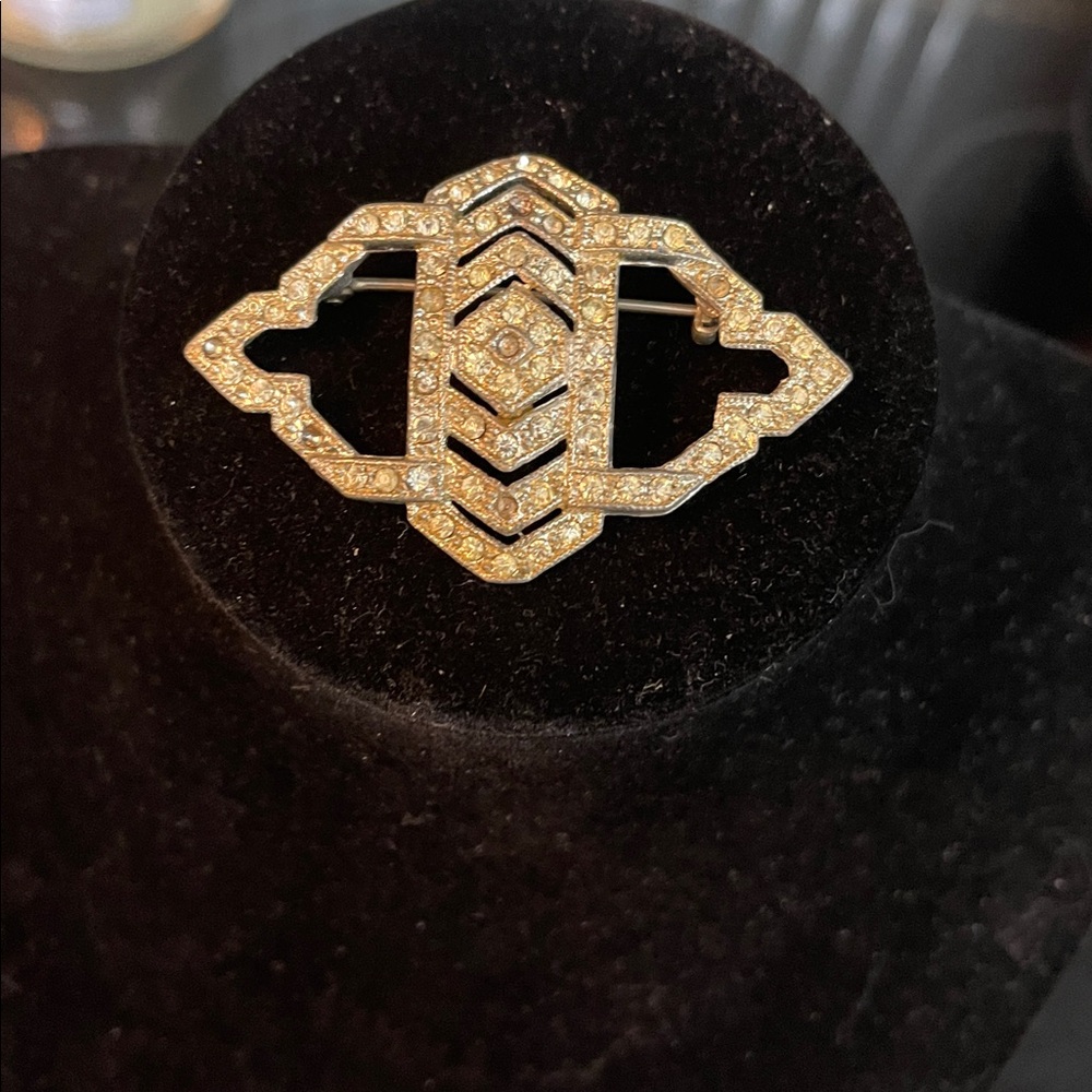 Silver marcasite Geometric Brooch vintage